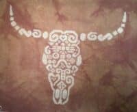 White Williow Stitching Jamie Larson - Tribal Cow Skull