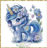 Les Petites Croix De Lucie - Unicorn Blue Flowers
