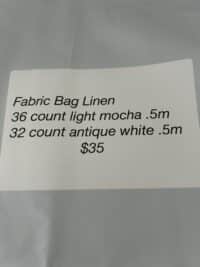 Fabric Bag Linen 36 count and 32 count
