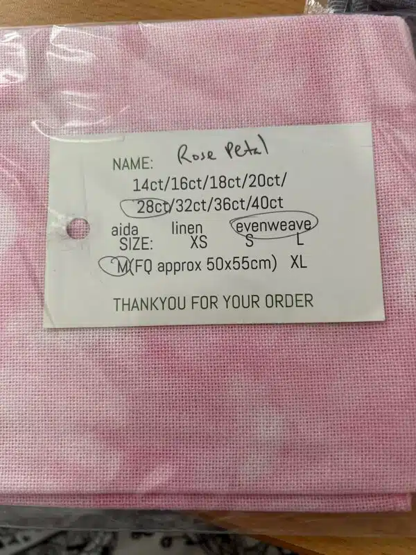 Paddock Lane Designs 28 Count Evenweave FQ Rose Petal