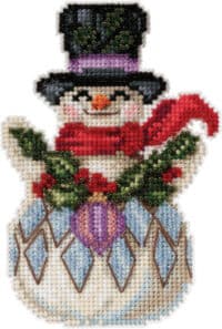 Mill Hill Kit Snowman With Holly Jim Shore Beaded Cross Stitch Kit JS20-2115