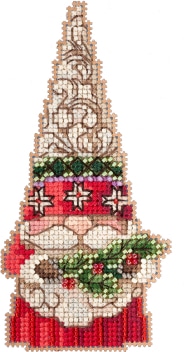 Mill Hill Kit Gnome Holding Holly  Jim Shore Beaded Cross Stitch Kit
