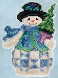 Evergreen Snowman Jim Shore Beaded Cross Stitch Kit JS20-5101