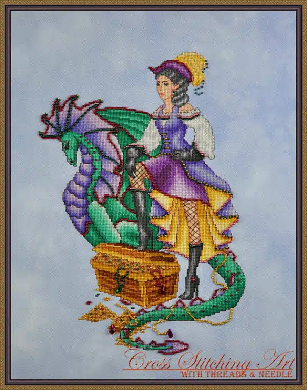 Cross Stitching Art Margot, The Treasure Keeper Cross Stitch Chart Hard Copy