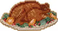 Mill Hill Kit Turkey Platter Thanksgiving Beaded Cross Stitch Kit MH18-2523