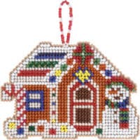 Gingerbread Cabin Beaded Cross Stitch Kit MH21-2114