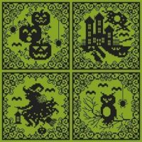 Shannon Christine Designs Halloween SIlhouettes Cross Stitch Chart Hard Copy