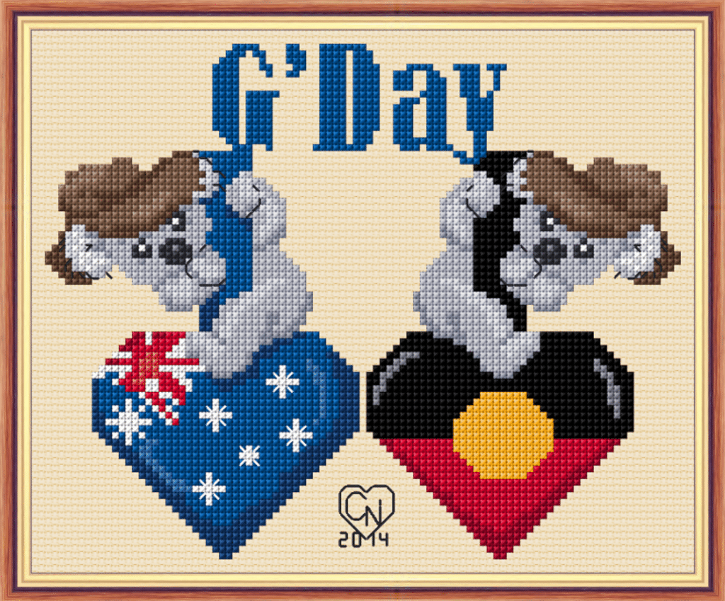 G'Day Hearts JK's Cross Stitch Supplies