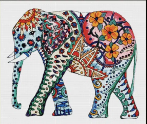 Elephant Mandala II cross stitch pattern - CROSS STITCH COLLECTIBLES