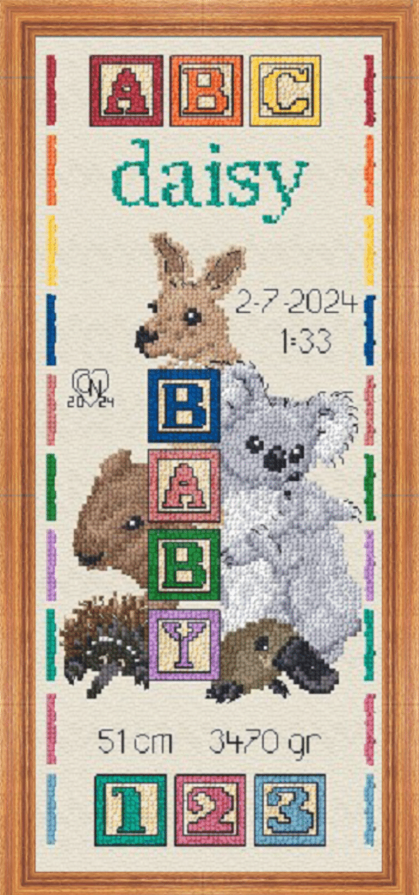 466. Blocks Small Birth Sampler