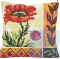 Coquelicot Nouveau Collection D'Art Stamped Needlepoint Cushion Kit, 40 x 40cm