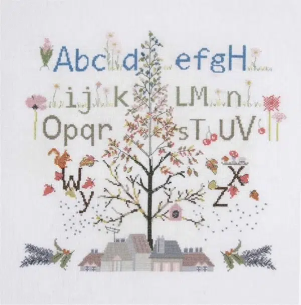 DMC Cross X Stitch Kit Four Seasons ABC Sampler 36x36cm