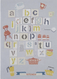 DMC Cross Stitch Vintage Kitchen ABC 38.5cm x 28.5cm