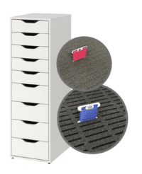 Bobbin Foam Inserts IKEA Alex 9 Drawer Unit up to 120 bobbins per drawer 3mm Acrylic 5 Inserts