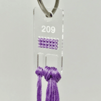 Stitchable Clear Acrylic Floss Drops Engraved DMC numbers Set of 500
