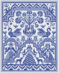 Long Dog Sampler The Queen of Hearts LD126 Hard Copy