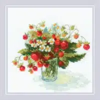 Riolis 2326 Strawberry Delight Cross Stitch Kit with Aida fabric