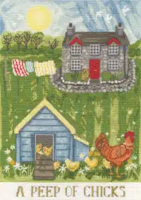 Bothy Threads XDD12 A Peep Of Chicks Cross Stitch Kit