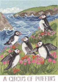 Bothy Threads XDD9 A Circus Of Puffins Cross Stitch Kit