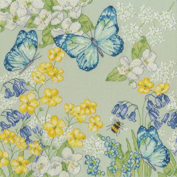 Bothy Threads XKTB14 Aquamarine Meadow Cross Stitch Kit