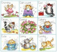 Bothy Threads XMS23 Its a Cats Life Round Cross Stitch Kit