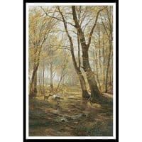 Artecy Cross Stitch A Woodland Scene with Deer 10663 Cross Stitch Chart Hard Copy