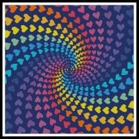 Artecy Cross Stitch Abstract Rainbow Heart Design 12771 Cross Stitch Chart Hard Copy