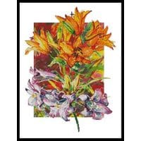 Artecy Cross Stitch Amarylis and Daylilies 10894 HH Cross Stitch Chart Hard Copy