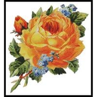 Artecy Cross Stitch Antique Yellow Rose 2 11662 Cross Stitch Chart Hard Copy