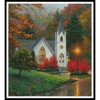 Artecy Cross Stitch Autumn Chapel Crop 13002 MK Cross Stitch Chart Hard Copy