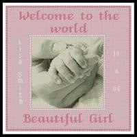 Artecy Cross Stitch Baby Girl Hand Sampler 10684 Cross Stitch Chart Hard Copy