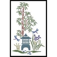 Artecy Cross Stitch Bamboo Iris and Lantern 12331 JP Cross Stitch Chart Hard Copy