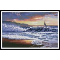 Artecy Cross Stitch Beach Sunset Lighthouse 12628 MGL Cross Stitch Chart Hard Copy