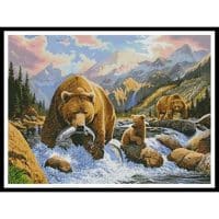 Artecy Cross Stitch Bear and Cubs 10388 MGL Cross Stitch Chart Hard Copy