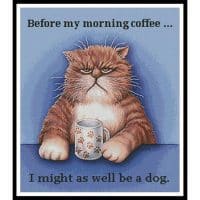 Artecy Cross Stitch Before my Morning Coffee 10455 GG Cross Stitch Chart Hard Copy