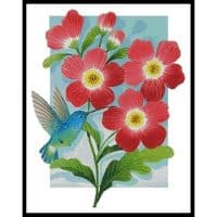 Artecy Cross Stitch Beija Flor Red 12068 PFLD Cross Stitch Chart Hard Copy