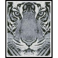 Artecy Cross Stitch Bengal Tiger Black and White Mini 13027 Cross Stitch Chart Hard Copy