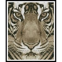 Artecy Cross Stitch Bengal Tiger Sepia 13004 Cross Stitch Chart Hard Copy