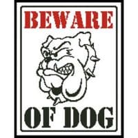 Artecy Cross Stitch Beware of Dog 12464 Cross Stitch Chart Hard Copy