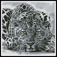 Artecy Cross Stitch Black and White Leopard 12470 Cross Stitch Chart Hard Copy