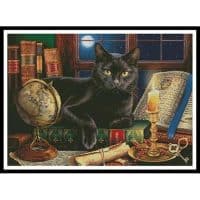 Artecy Cross Stitch Black Cat by Candlelight 14289 MHS Cross Stitch Chart Hard Copy