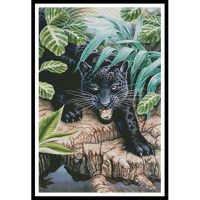 Artecy Cross Stitch Black Panther in the Jungle 12477 INT Cross Stitch Chart Hard Copy