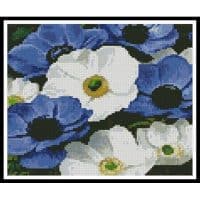 Artecy Cross Stitch Blue and White Flowers Mini 13593 Cross Stitch Chart Hard Copy