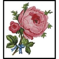 Artecy Cross Stitch Blue Ribbon Rose 12445 Cross Stitch Chart Hard Copy