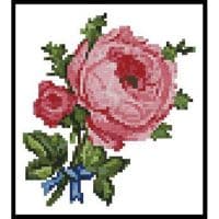 Artecy Cross Stitch Blue Ribbon Rose Mini 12444 Cross Stitch Chart Hard Copy