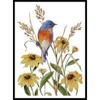 Artecy Cross Stitch Bluebird and Susies 12858 PFLD Cross Stitch Chart Hard Copy