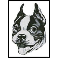 Artecy Cross Stitch Boston Terrier Drawing 10536 Cross Stitch Chart Hard Copy