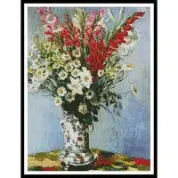 Artecy Cross Stitch Bouquet of Gladiolas Lilies and Daisies 10630 Cross Stitch Chart Hard Copy