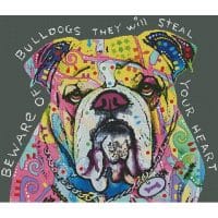 Artecy Cross Stitch Bulldog Heart 14206 ARTL Cross Stitch Chart Hard Copy