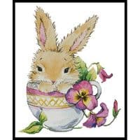 Artecy Cross Stitch Bunny Cup 14061 LF Cross Stitch Chart Hard Copy